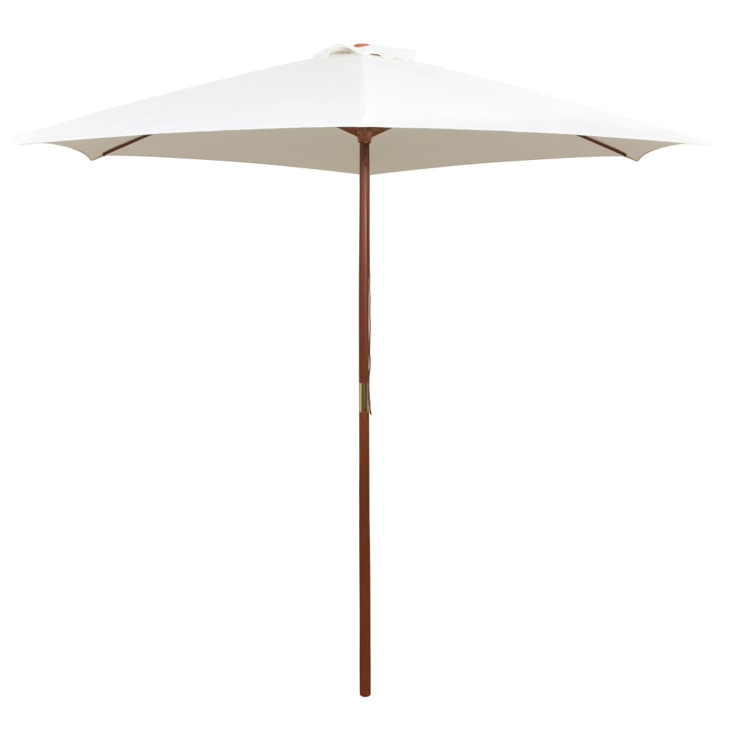 vidaXL Garden Parasol 270x270 cm Wooden Pole Cream White