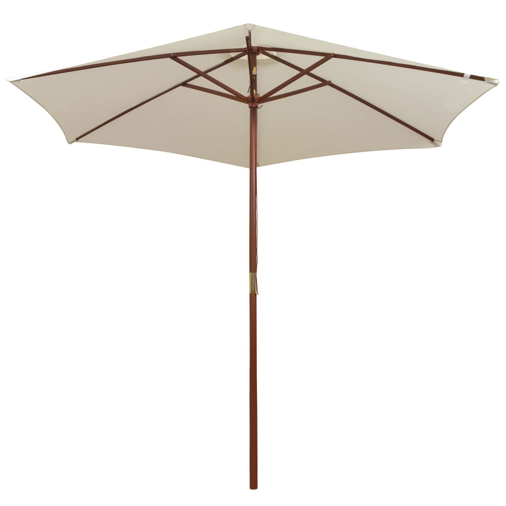 vidaXL Garden Parasol 270x270 cm Wooden Pole Cream White