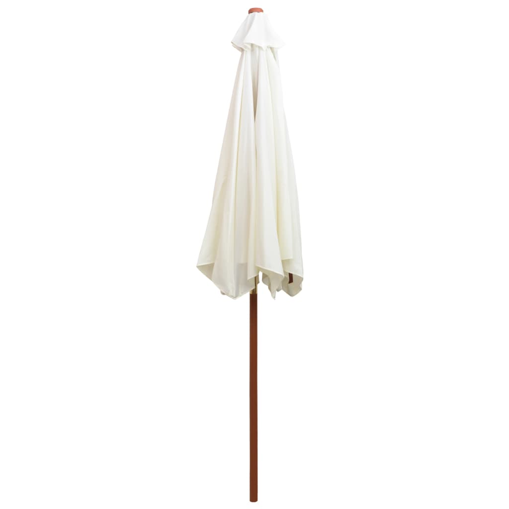 vidaXL Garden Parasol 270x270 cm Wooden Pole Cream White