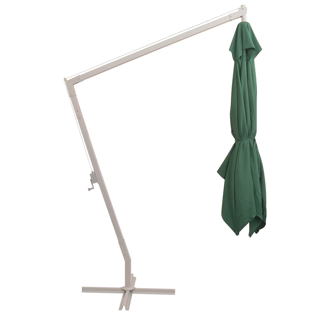 Hanging Garden Parasol 300x300 cm Green Aluminium Pole