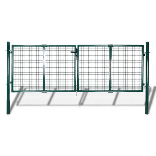 Fence Gate Steel 300x100 cm Green