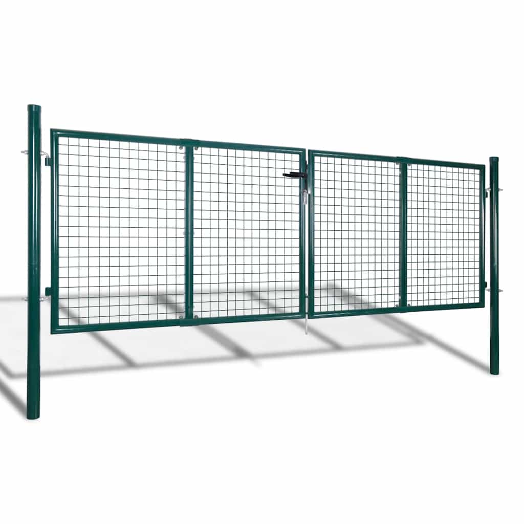 Fence Gate Steel 300x125 cm Green