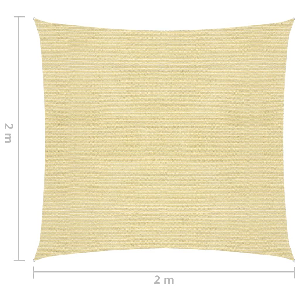 Zonnescherm Zeil HDPE Vierkant 2x2 m Beige