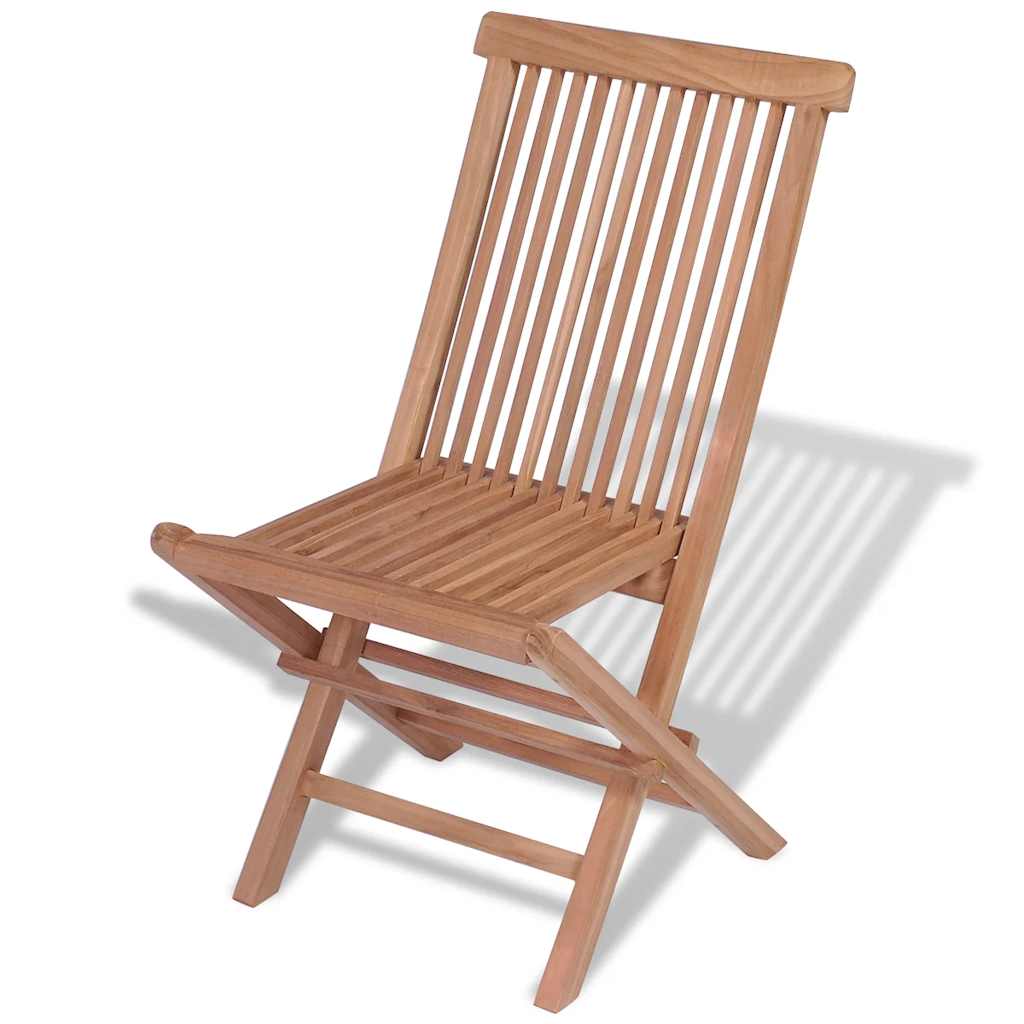 vidaXL Folding Garden Chairs 4 pcs Solid Teak Wood