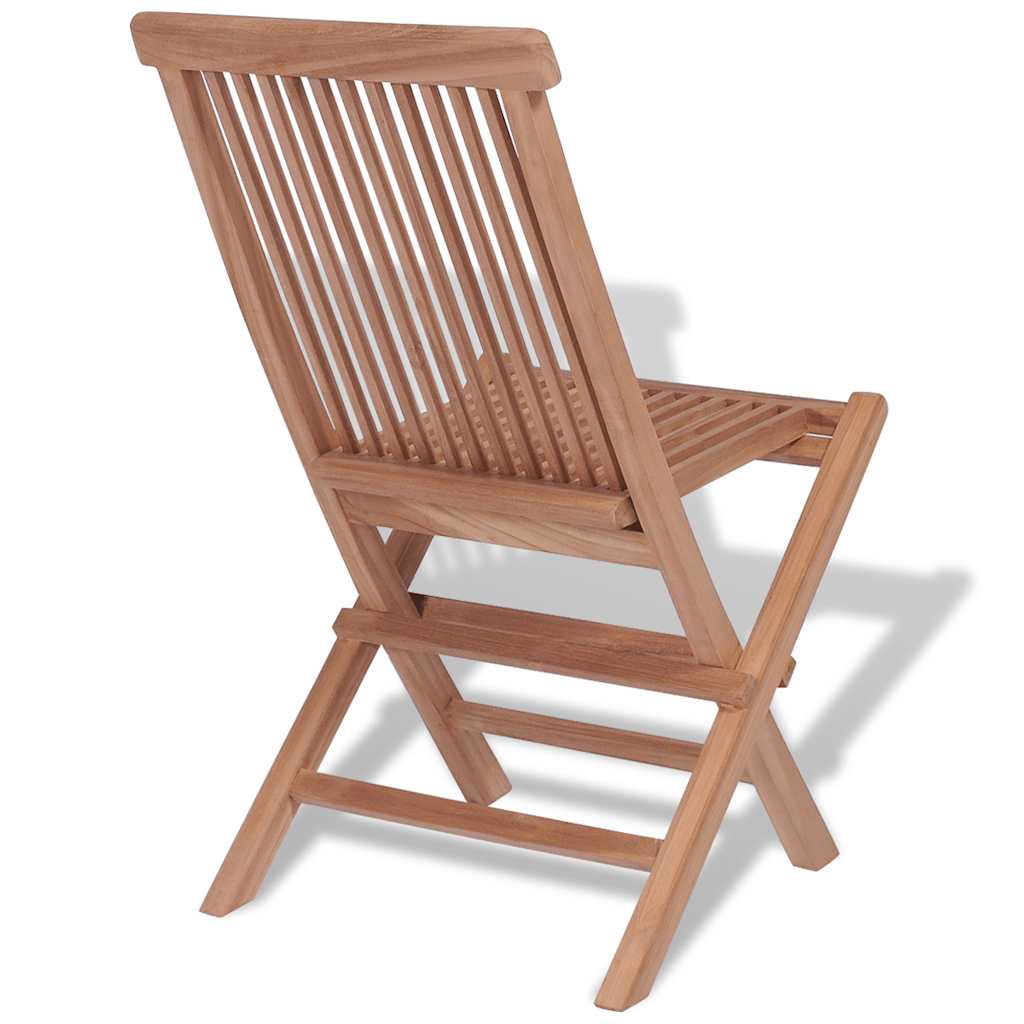 vidaXL Folding Garden Chairs 4 pcs Solid Teak Wood