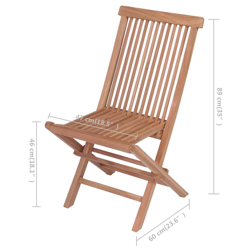 vidaXL Folding Garden Chairs 4 pcs Solid Teak Wood