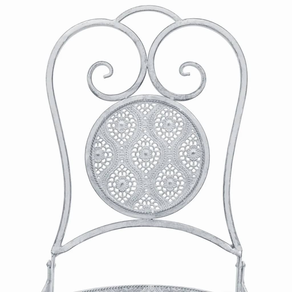 vidaXL 3 Piece Bistro Set Steel Greyish White