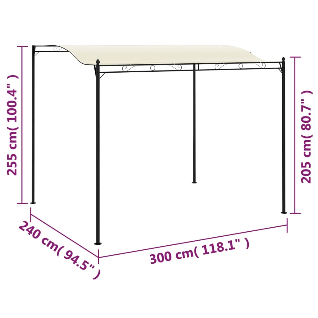 vidaXL Gazebo Fabric Cream White