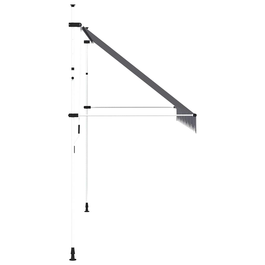 43223 vidaXL Manual Retractable Awning 350 cm Blue and White Stripes