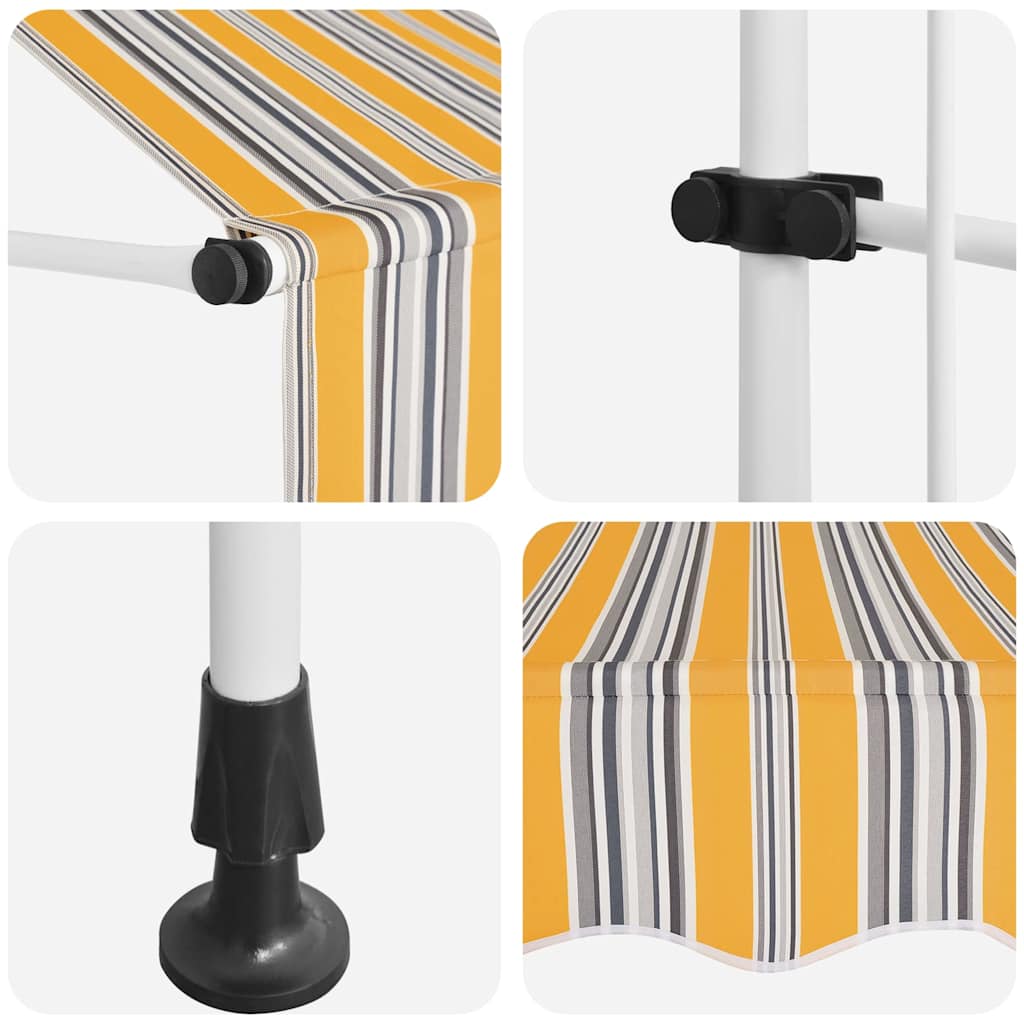 43225 vidaXL Manual Retractable Awning 150 cm Yellow and Blue Stripes