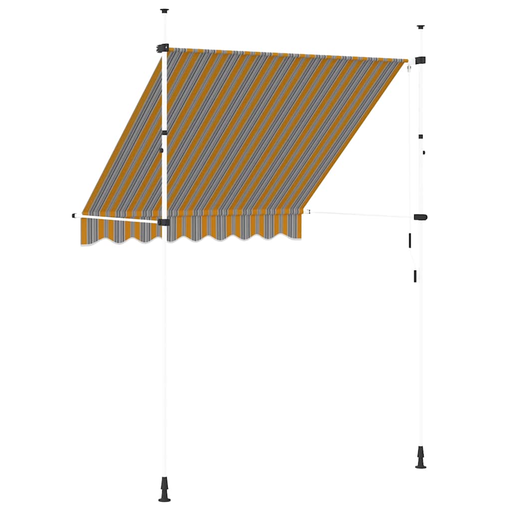 43226 vidaXL Manual Retractable Awning 200 cm Yellow and Blue Stripes