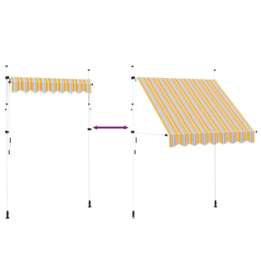 43226 vidaXL Manual Retractable Awning 200 cm Yellow and Blue Stripes