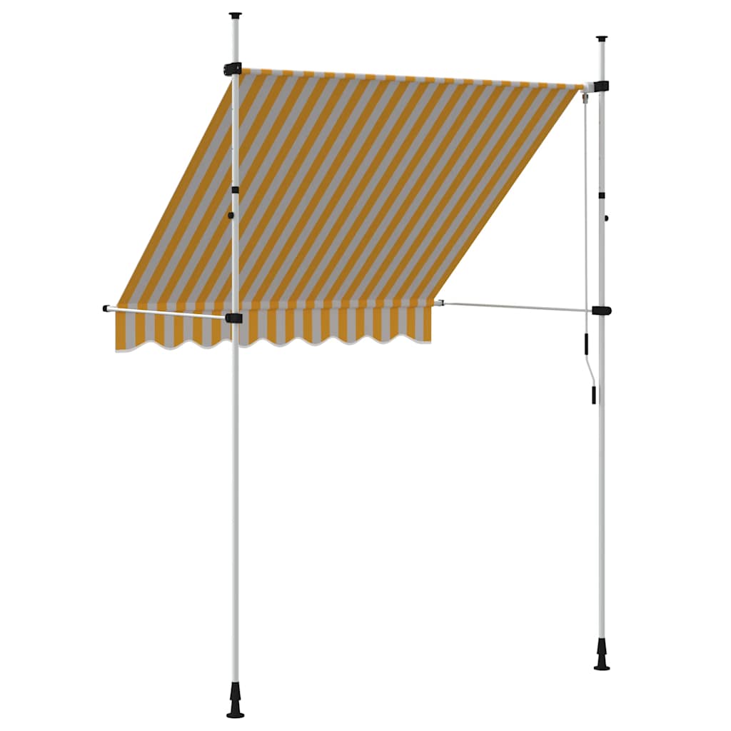Manual Retractable Awning 200 cm Orange and White Stripes