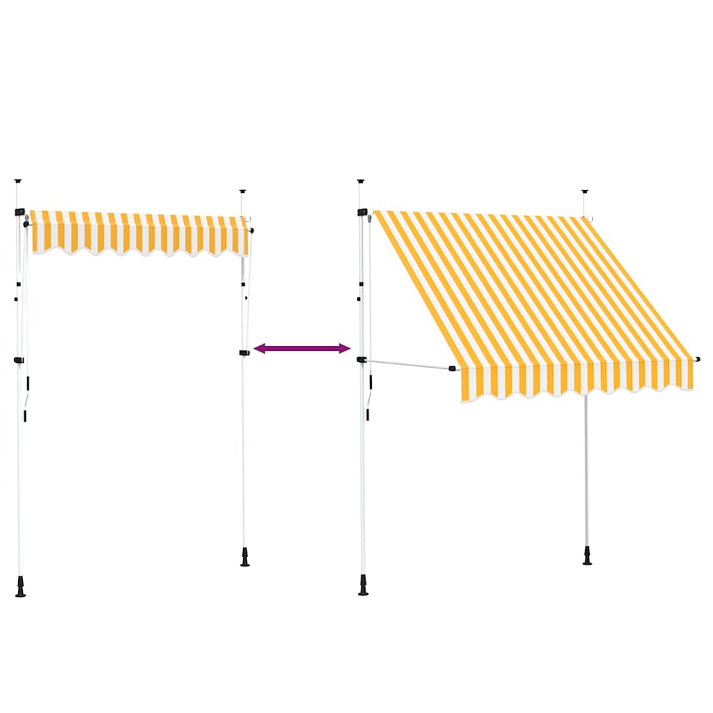 Manual Retractable Awning 200 cm Orange and White Stripes