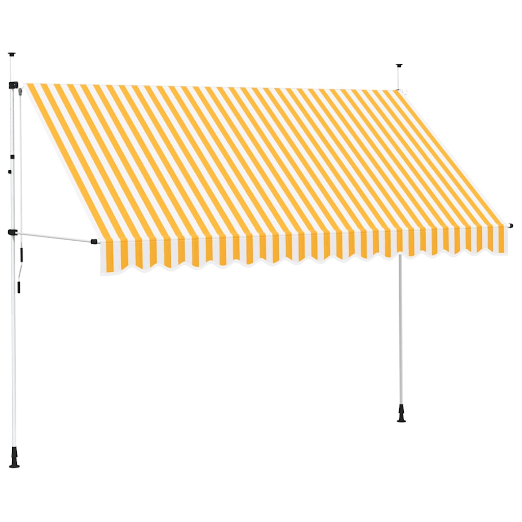 Manual Retractable Awning 350 cm Orange and White Stripes