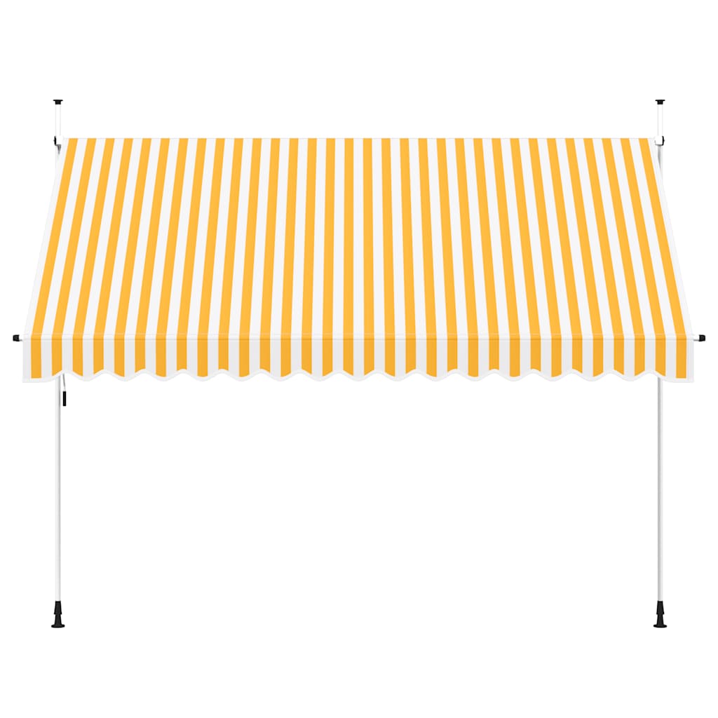 Manual Retractable Awning 350 cm Orange and White Stripes