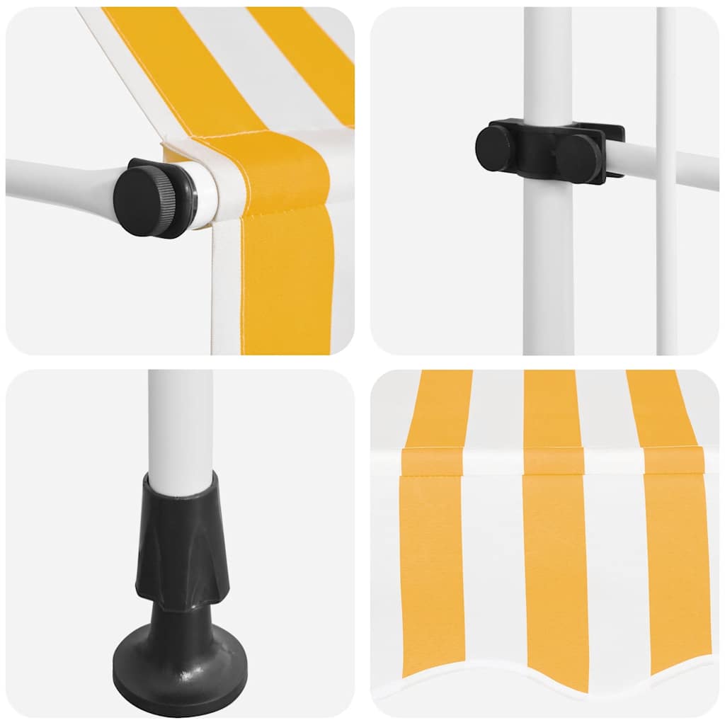 43235 vidaXL Manual Retractable Awning 350 cm Orange and White Stripes