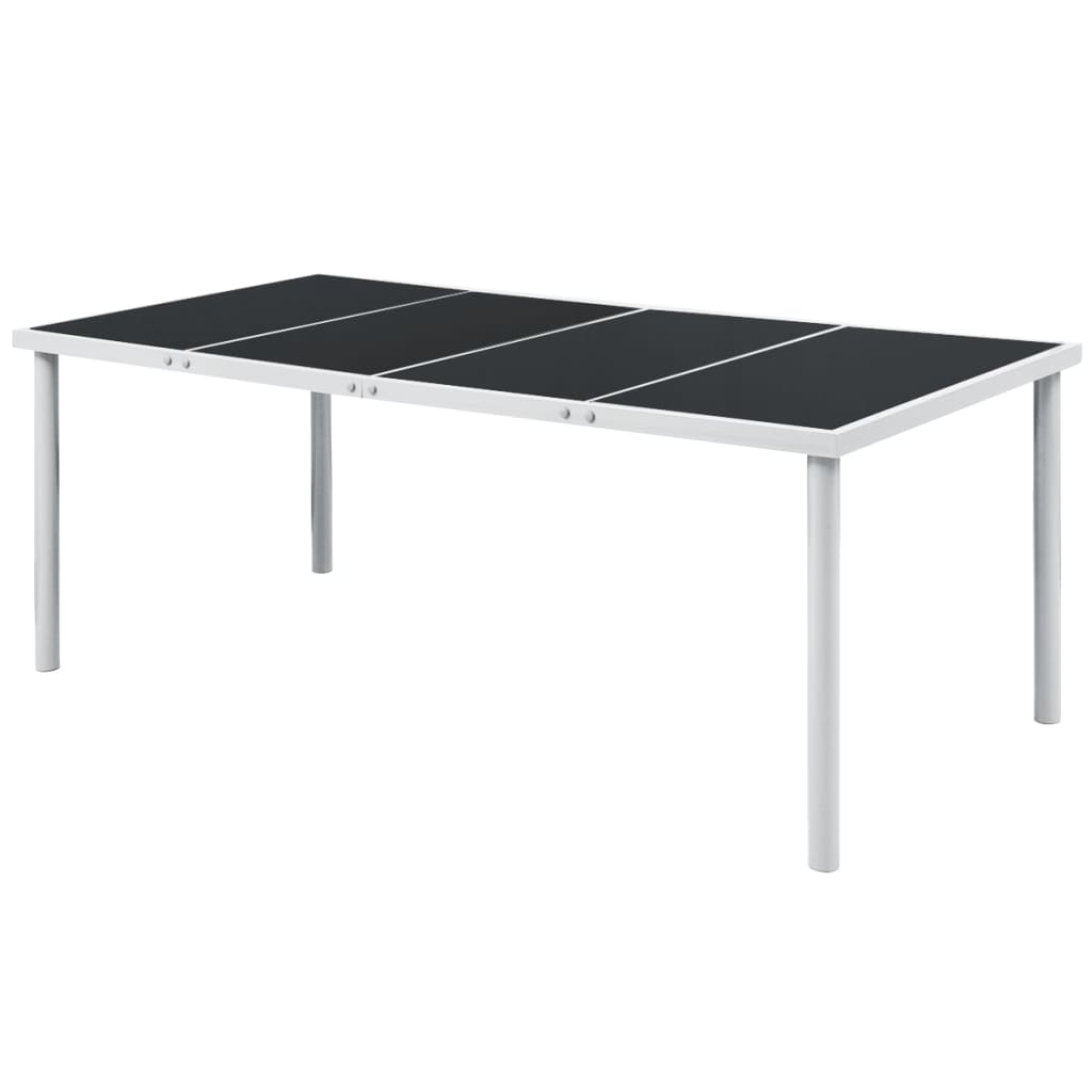 43307 vidaXL Garden Table 190x90x74 cm Black Steel