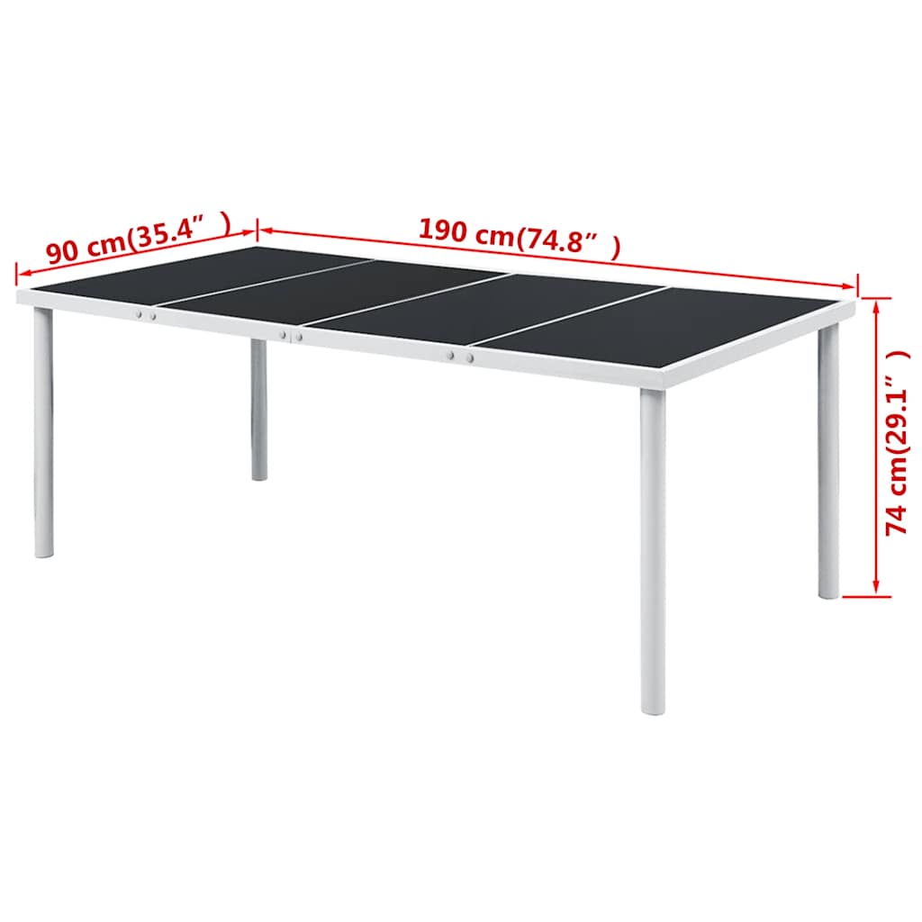 43307 vidaXL Garden Table 190x90x74 cm Black Steel