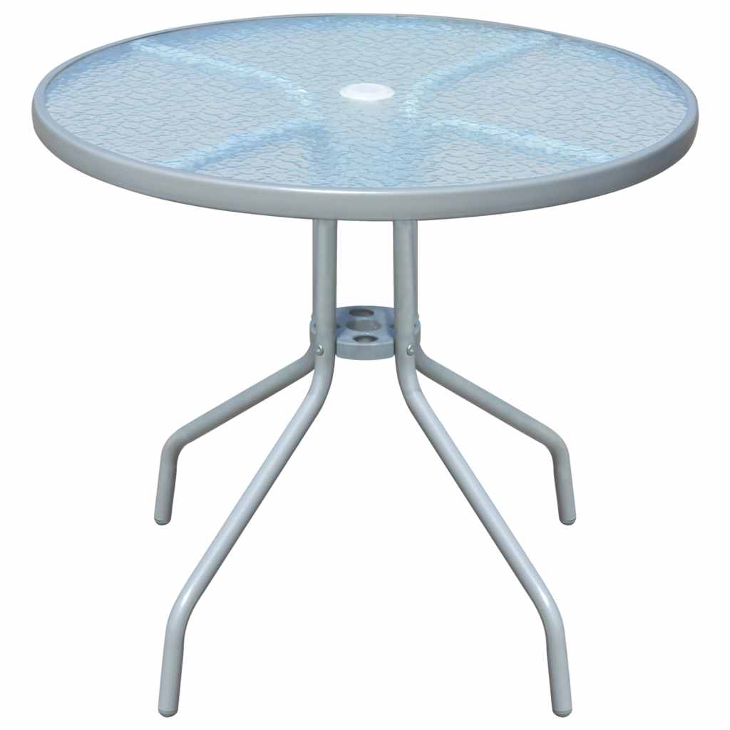 43316 vidaXL Bistro Table Grey 80x71 cm Steel