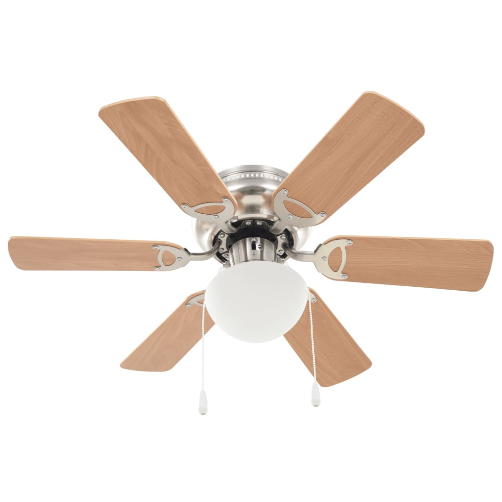 Ornate Ceiling Fan with Light 82 cm Light Brown