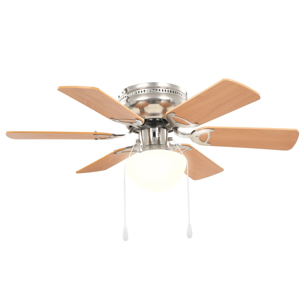Ornate Ceiling Fan with Light 82 cm Light Brown