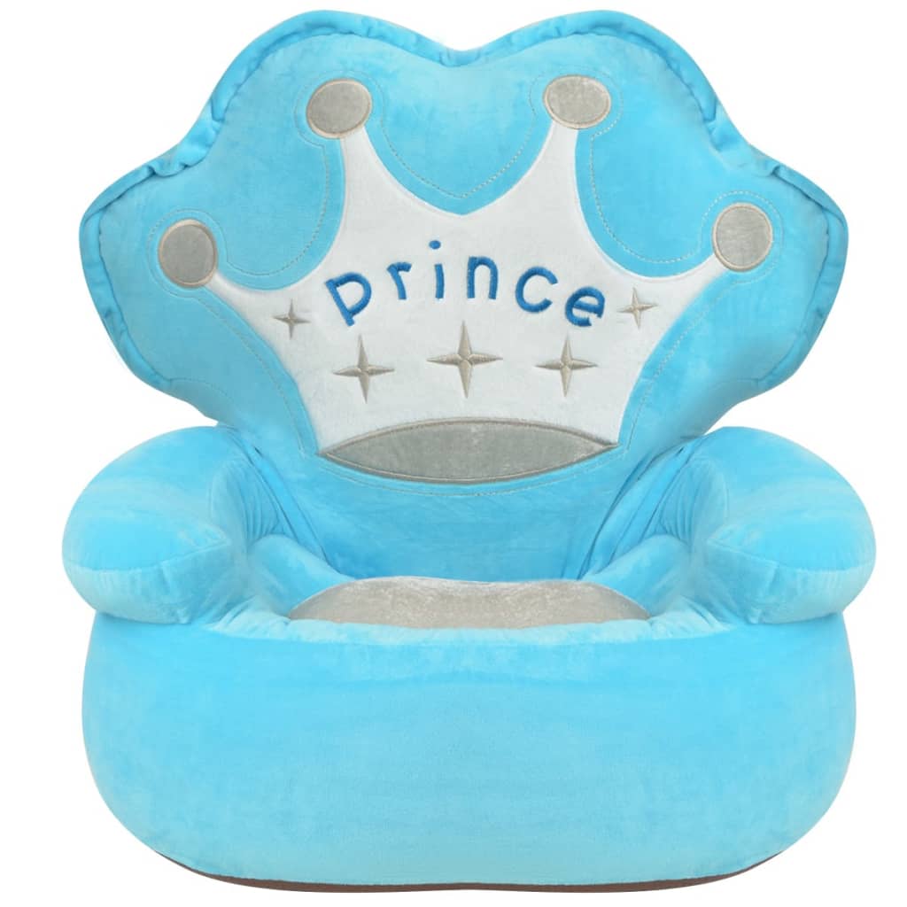 vidaXL Plush Children's Chair Prince Blue