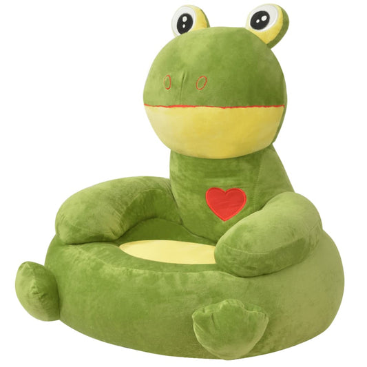 vidaXL Plush Children's Chair Frog Green