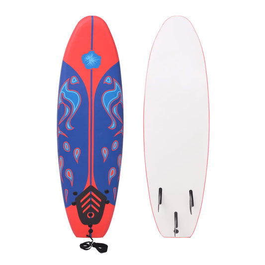 91258 vidaXL Surfboard Blue and Red 170 cm