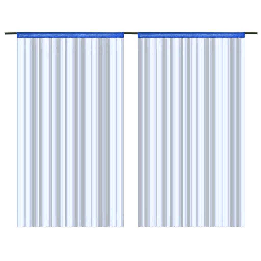 vidaXL String Curtains 2 pcs 100x250 cm Blue