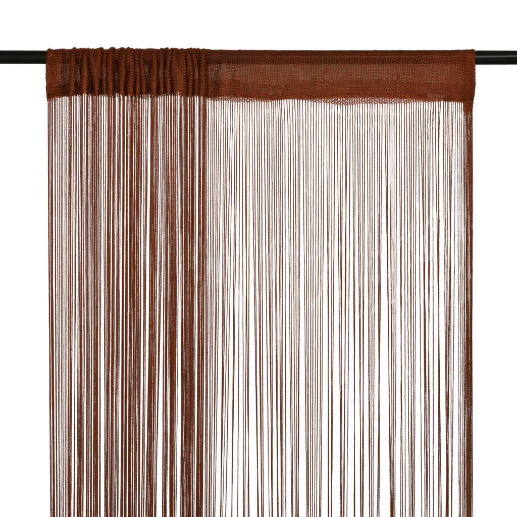 vidaXL String Curtains 2 pcs 100x250 cm Brown