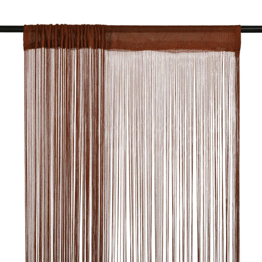 vidaXL String Curtains 2 pcs 100x250 cm Brown