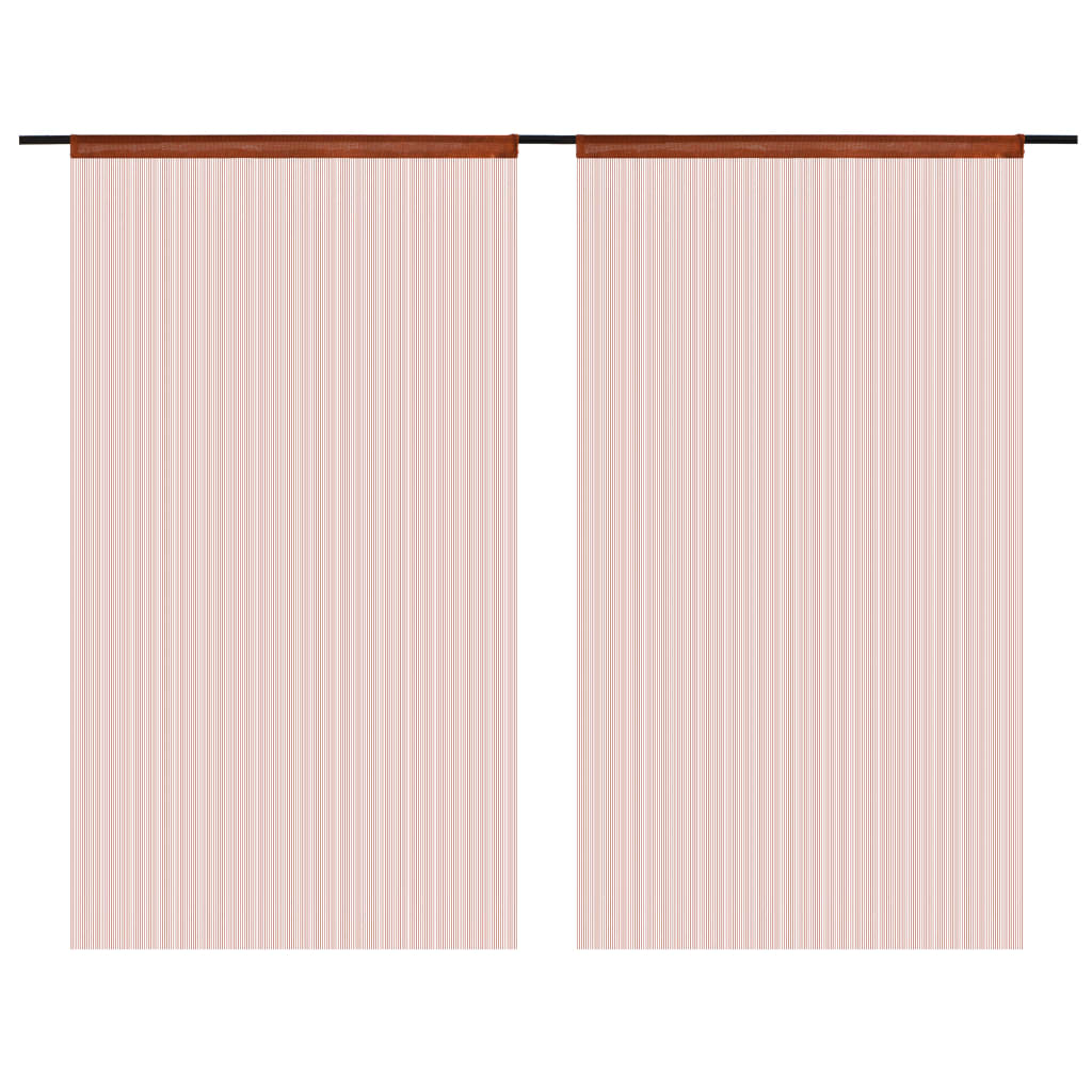 vidaXL String Curtains 2 pcs 100x250 cm Brown