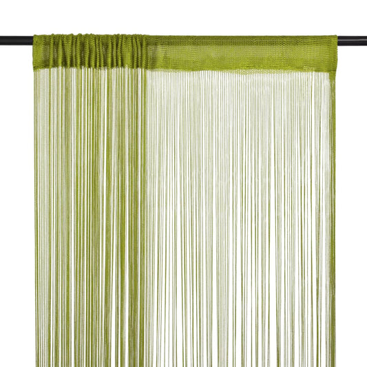 vidaXL String Curtains 2 pcs 100x250 cm Green