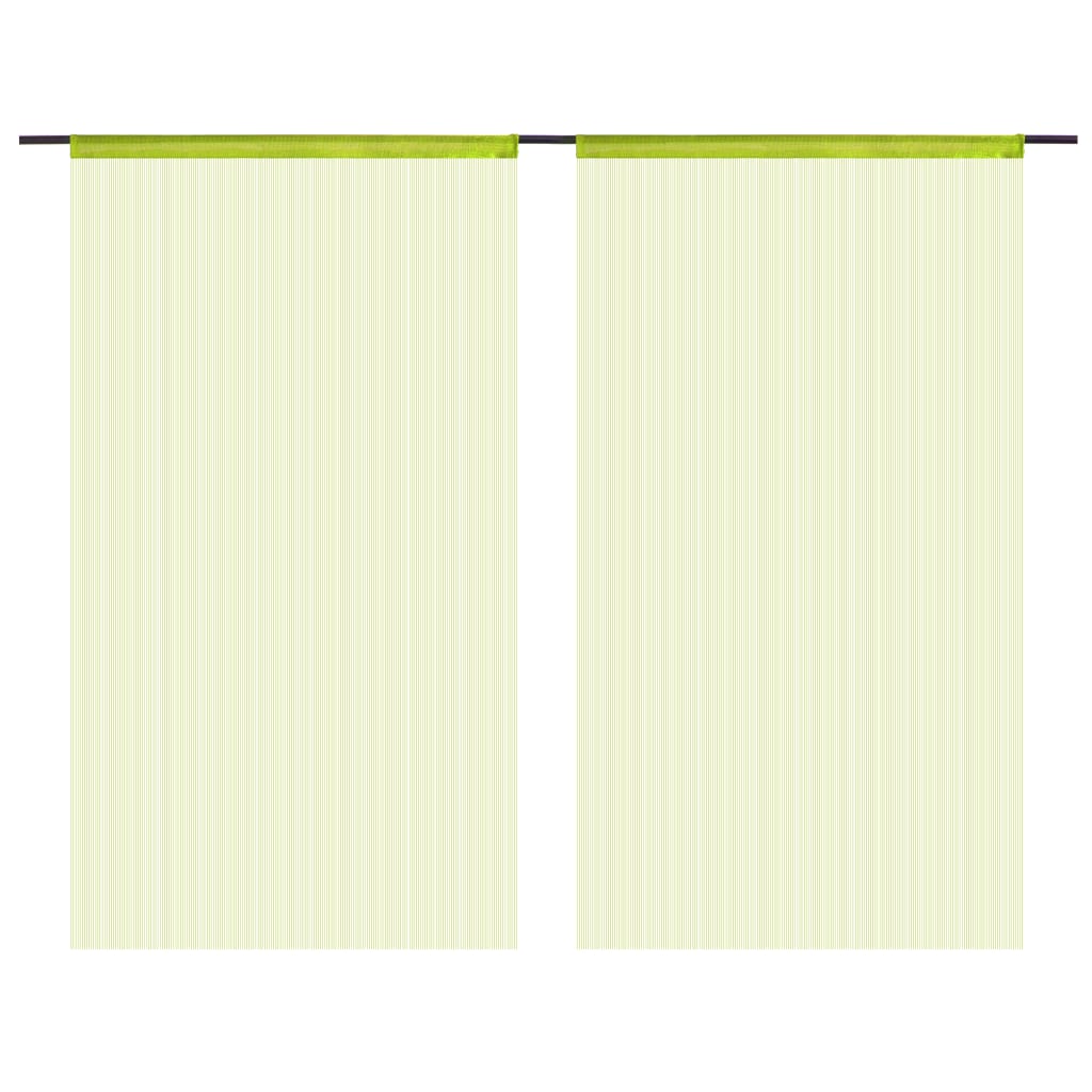 vidaXL String Curtains 2 pcs 100x250 cm Green