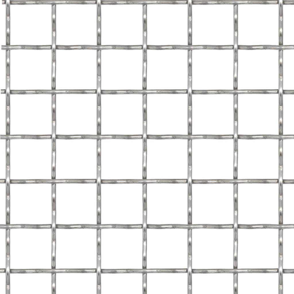 vidaXL Crimped Garden Wire Fence Stainless Steel 50x50 cm 21x21x2.5 mm