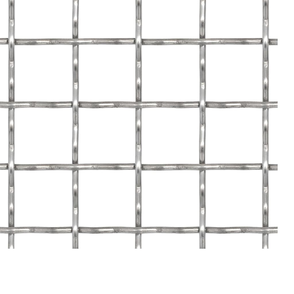 vidaXL Crimped Garden Wire Fence Stainless Steel 50x50 cm 21x21x2.5 mm