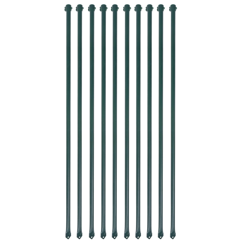 142309 vidaXL Garden Posts 10 pcs 1 m Metal Green