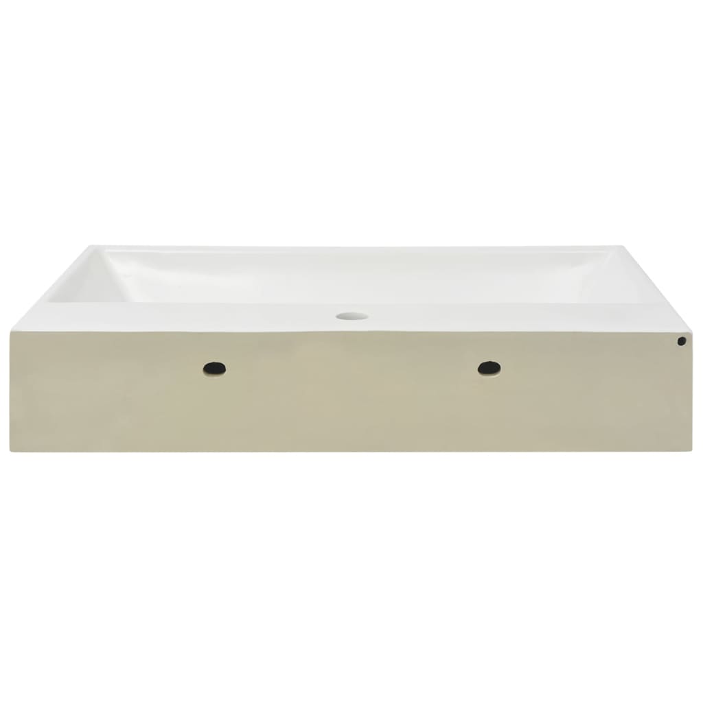 vidaXL Basin with Faucet Hole Ceramic White 76x42.5x14.5 cm