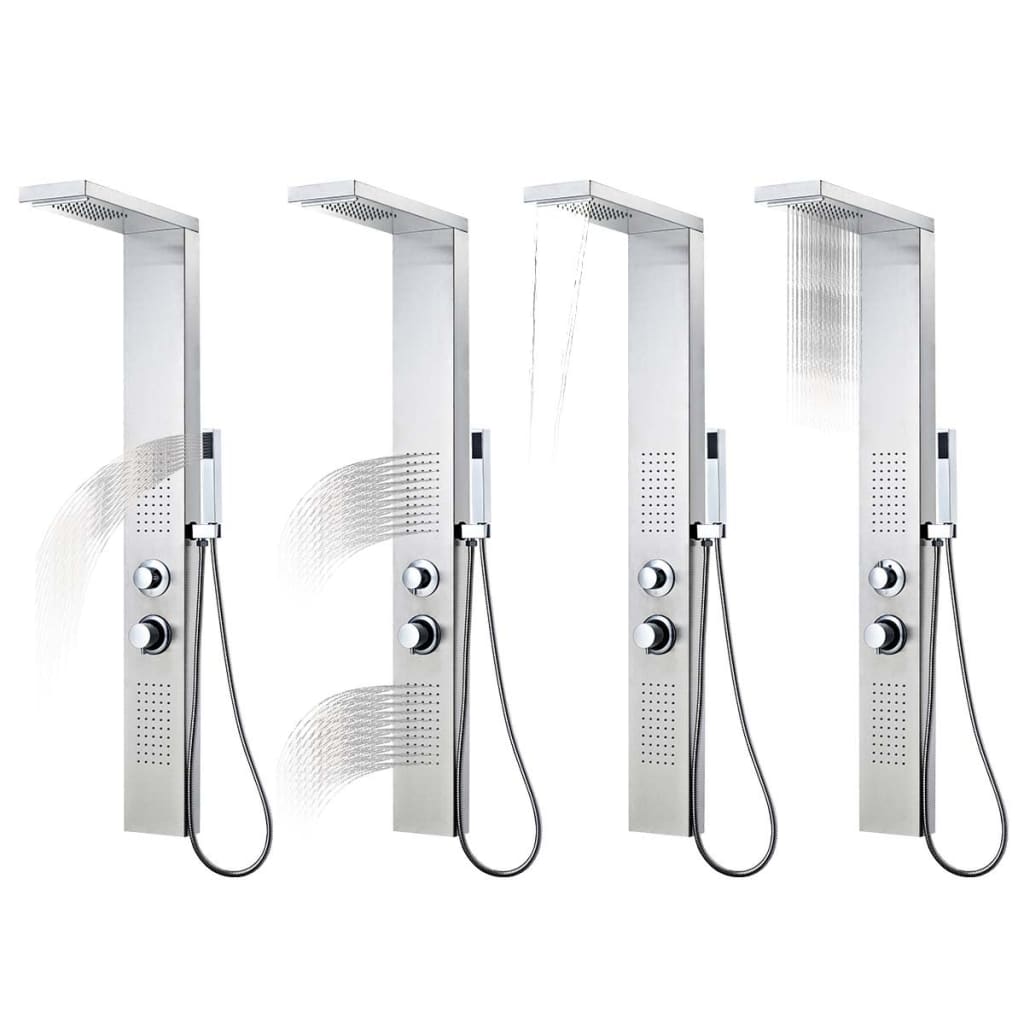 vidaXL Shower Panel System Stainless Steel Square