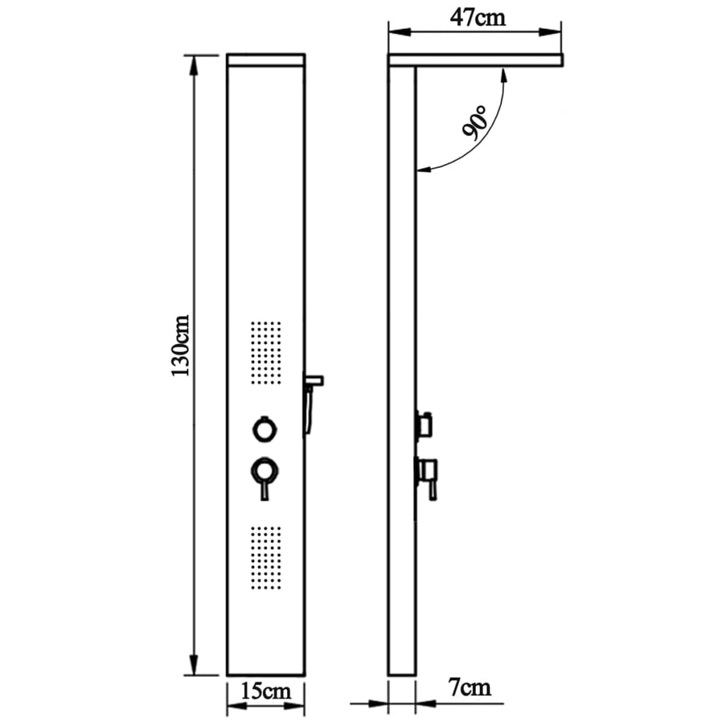 vidaXL Shower Panel System Stainless Steel Square