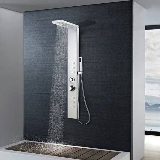 vidaXL Shower Panel System Stainless Steel Square