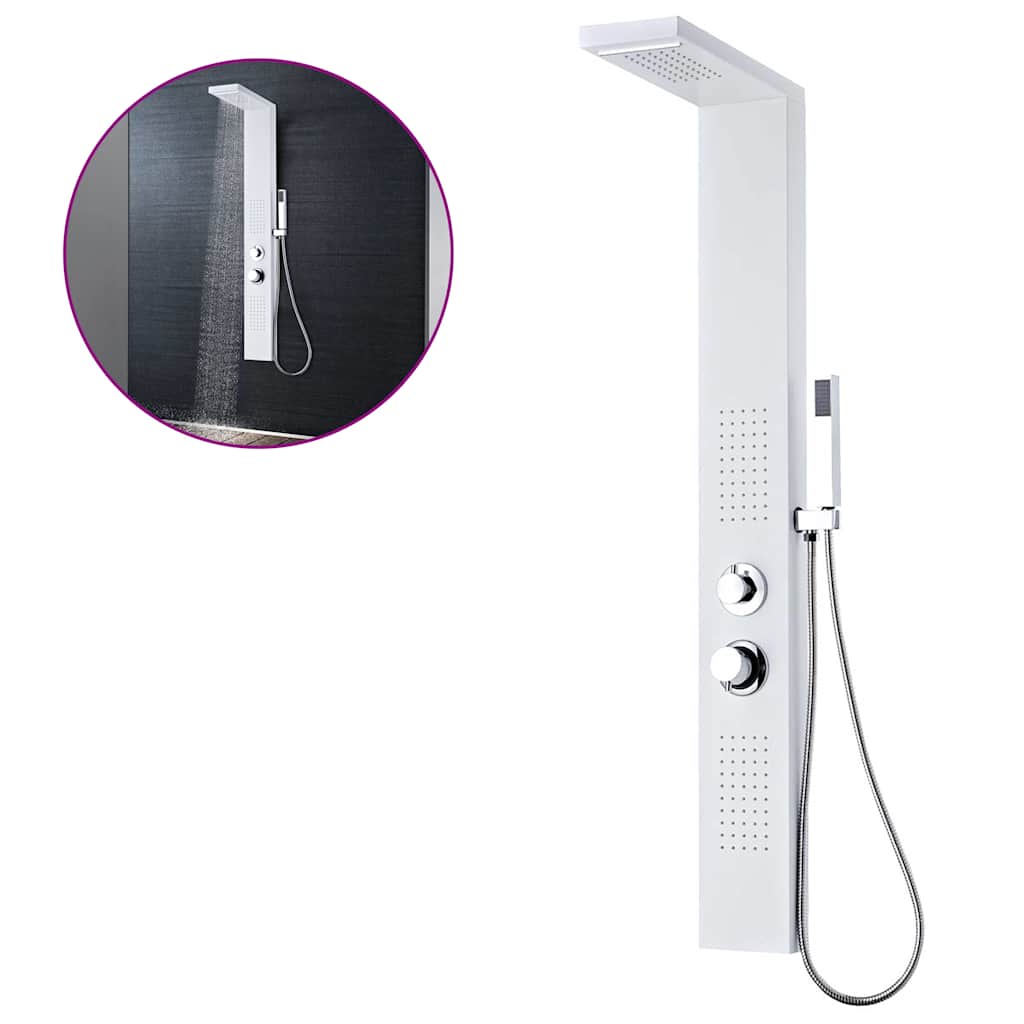 142372 vidaXL Shower Panel System Aluminium Matte White