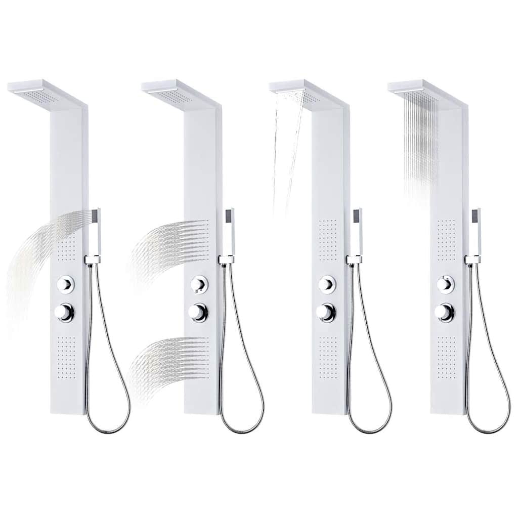 142372 vidaXL Shower Panel System Aluminium Matte White