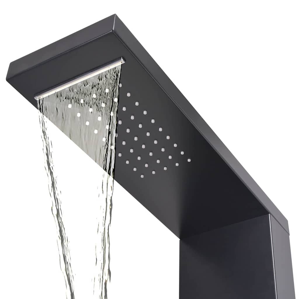 142373 vidaXL Shower Panel System Aluminium Matte Black