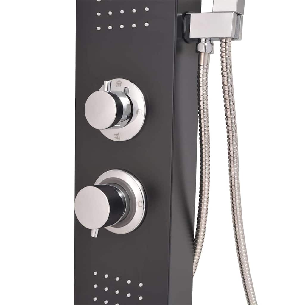 142373 vidaXL Shower Panel System Aluminium Matte Black