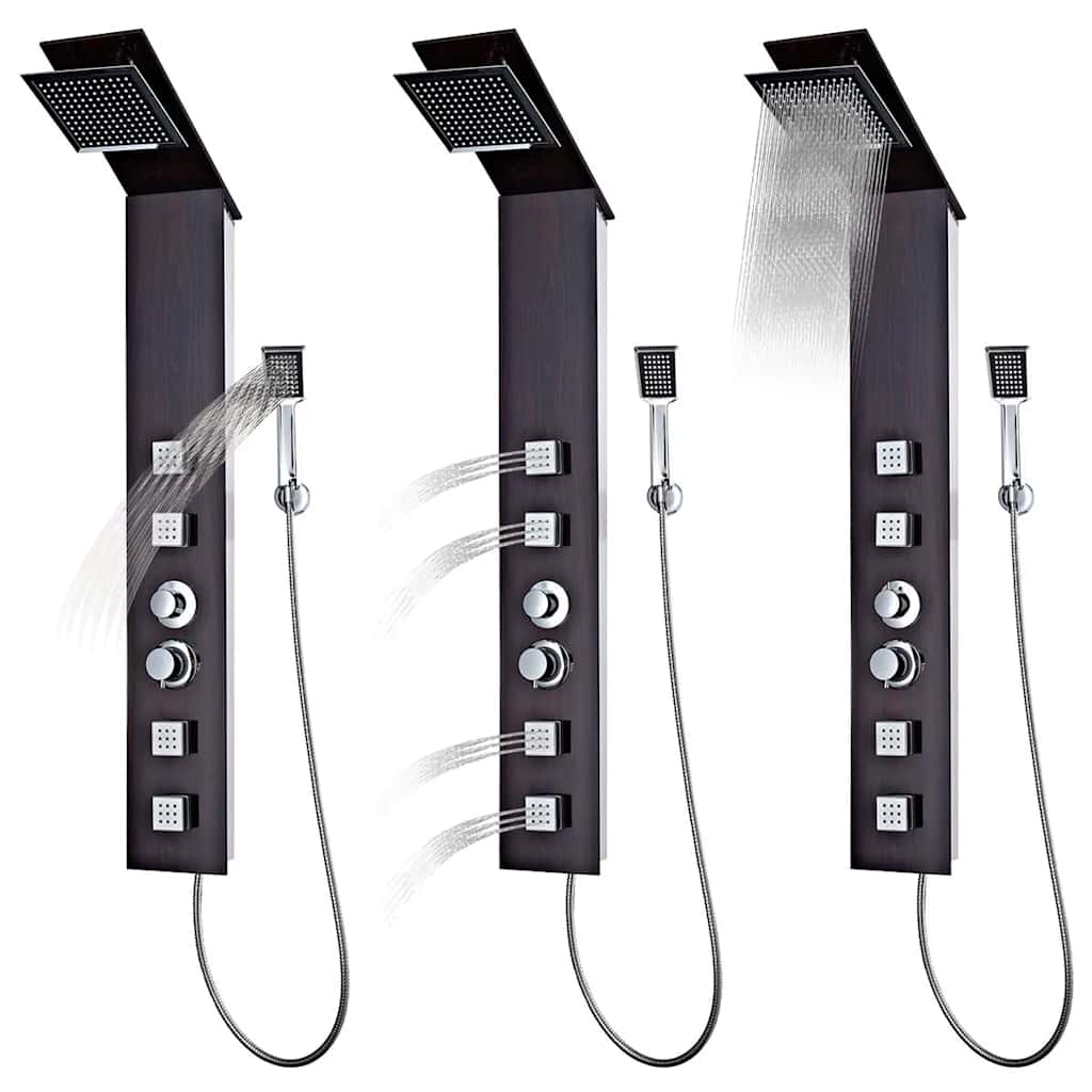 142374 vidaXL Shower Panel System Glass Brown