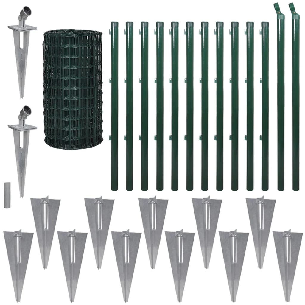 Euro Fence Steel 25x1.7 m Green