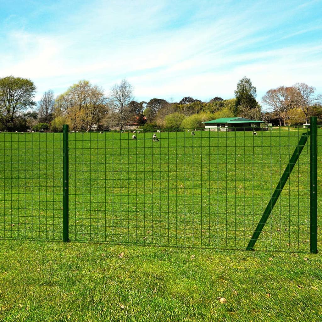 vidaXL Euro Fence Steel 10x1.7 m Green