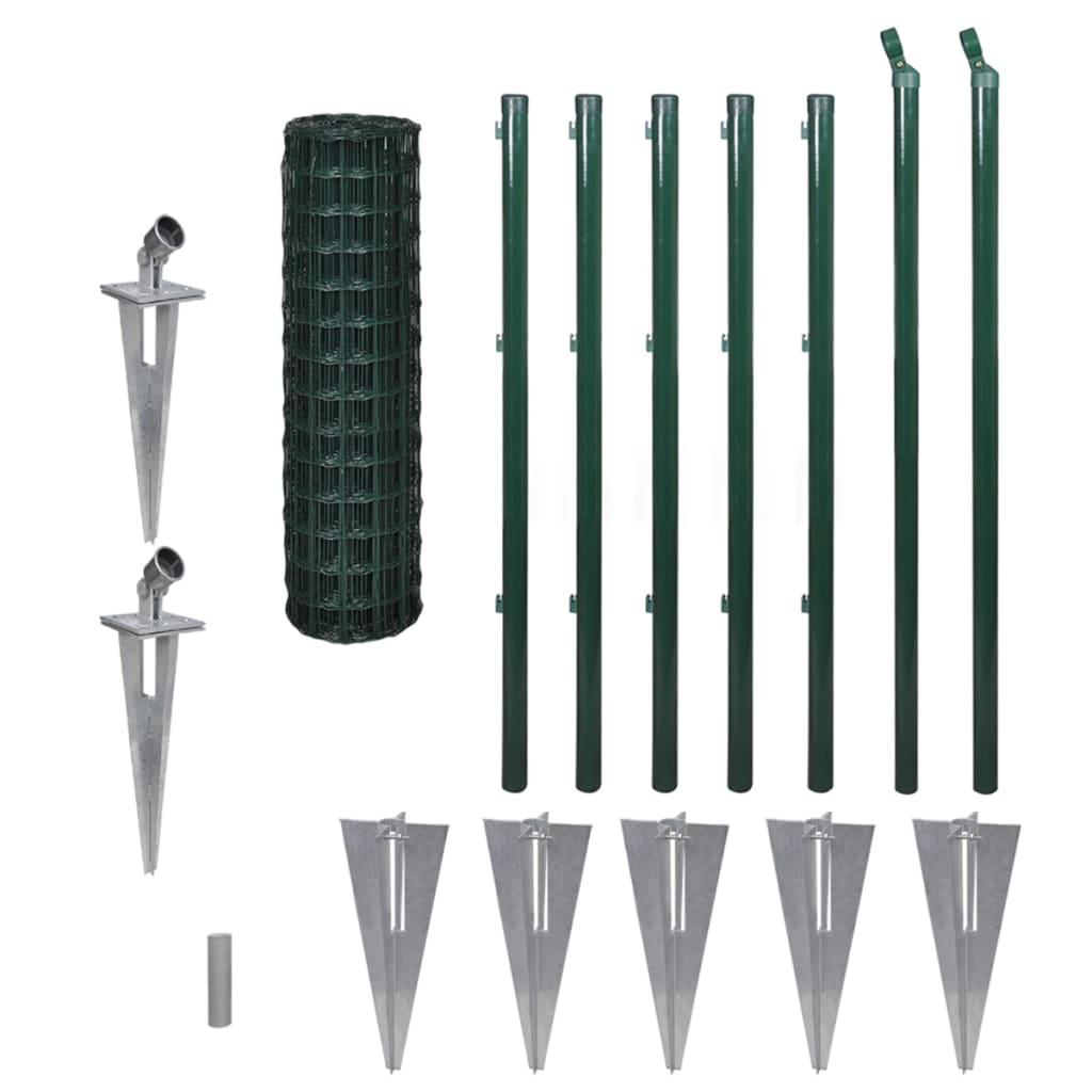 vidaXL Euro Fence Steel 10x1 m Green